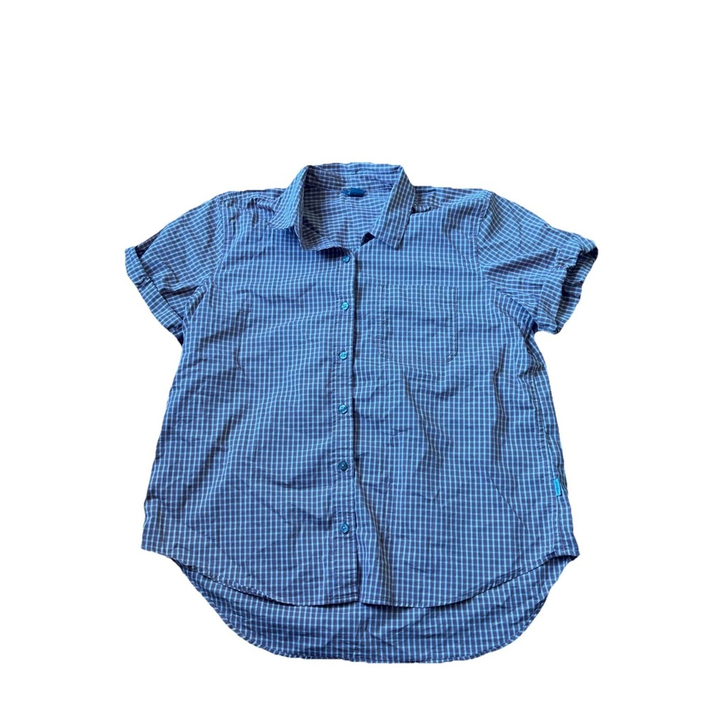 Eddie Bauer Womens Size Large Button Down Shirt Red Plaid Light Weight